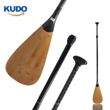 2019 Adjustable 3-Piece Lightweight and durable Bamboo Blade Carbon Fiber Shaft SUP Paddle